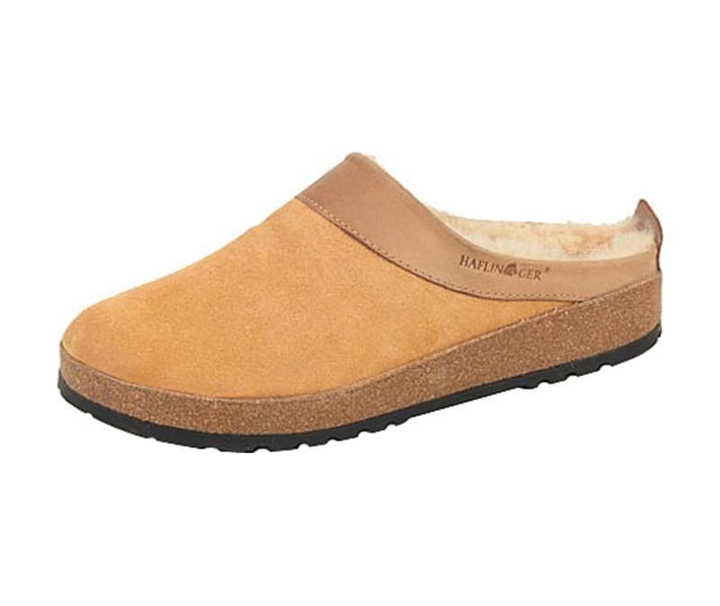 haflinger shearling clogs