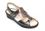 Finn Comfort Adana Sandal in Espresso Metal